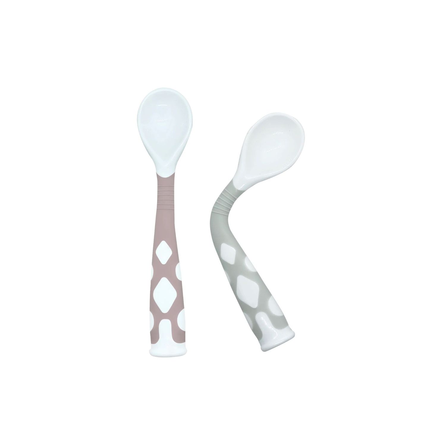 Kushies Silibend Spoon 2pk Rose/Daydream Grey