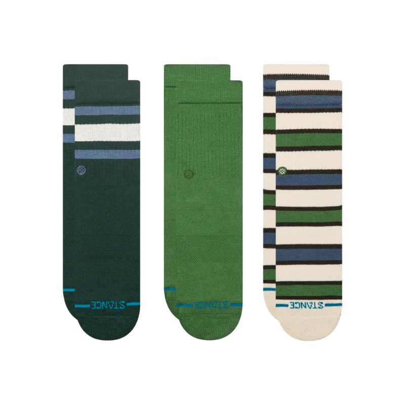 Stance Socks KD Boyd Crew 3pk, Color: Pine, Size: M/Shoe 11-2