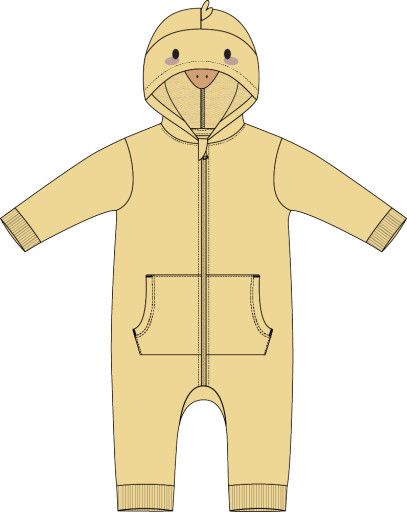 Petit Lem Playsuit Knit Ducky Yellow, Size: 3M