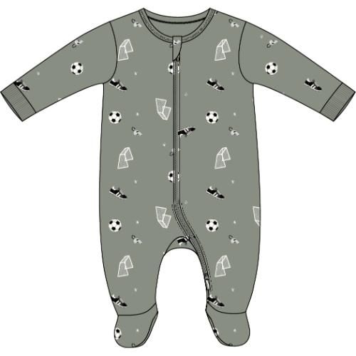 Petit Lem Foot Sleeper Knit AOP Soccer Dark Green, Size: NB