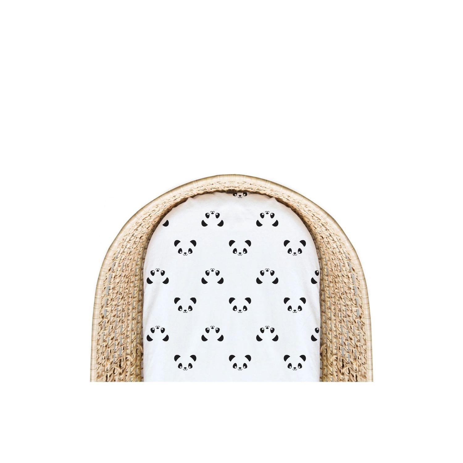 Kushies Bassinet Fitted Sheet Black &amp; White Panda