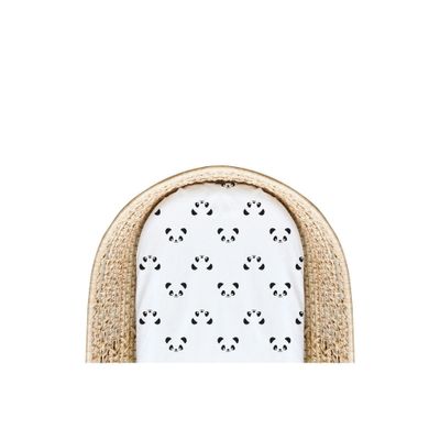 Kushies Bassinet Fitted Sheet Black &amp; White Panda