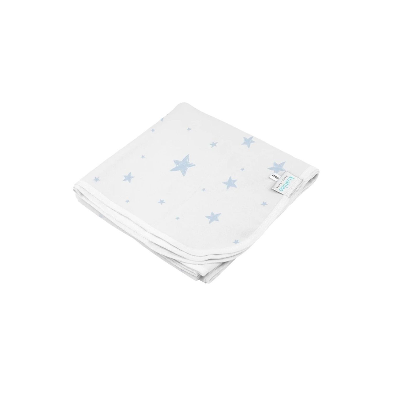 Kushies Receiving Blanket Blue Scribble Stars