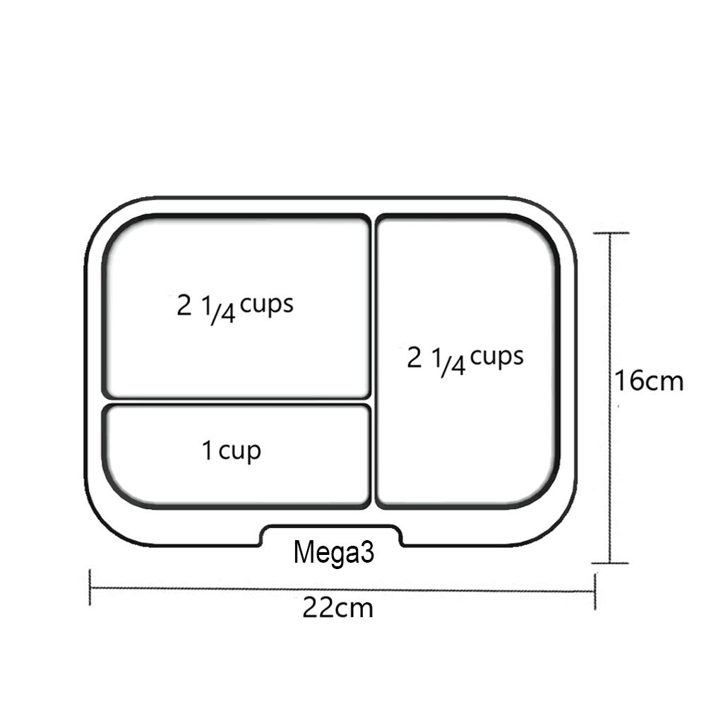 Munchbox Tray Mega 3 Clear