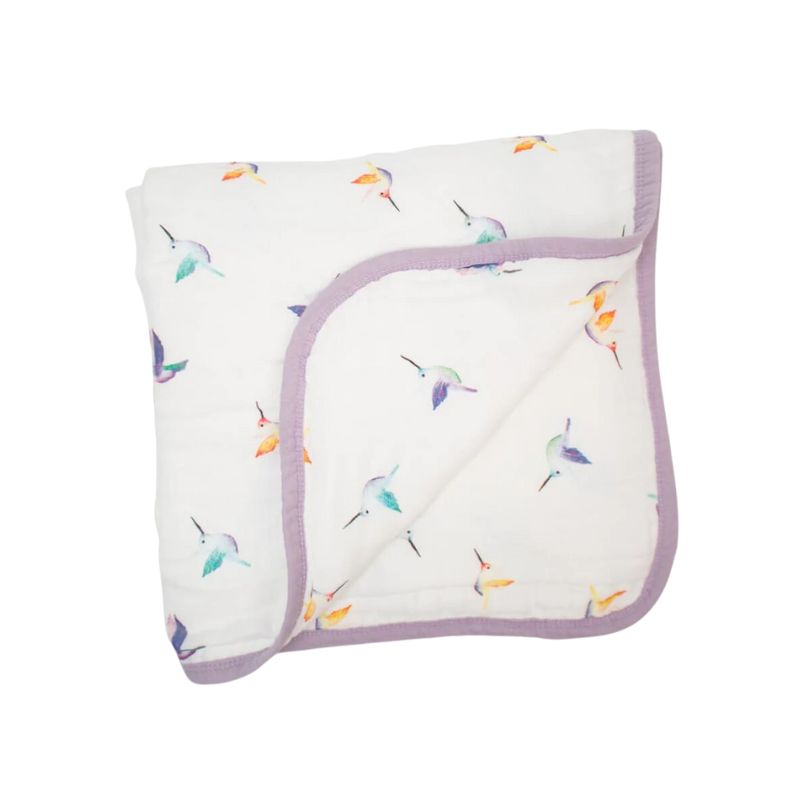 Lulujo Deluxe Muslin Quilt Hummingbird