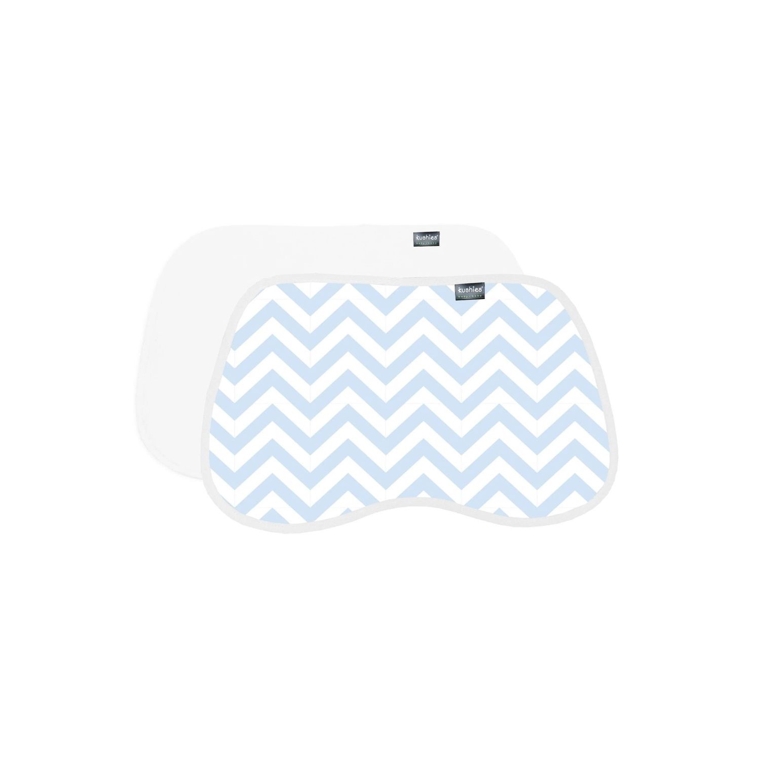 Kushies Burp Pads 2pk Blue Chevron/White