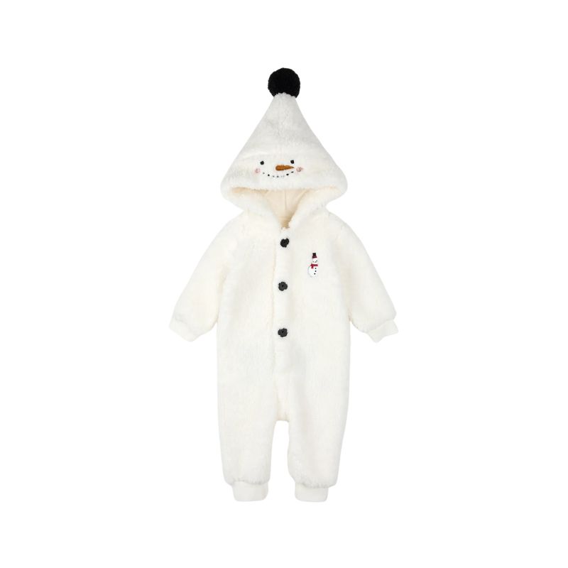 Petit Lem Playsuit Snow Cute Snowman Off White