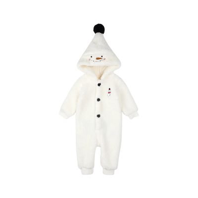 Petit Lem Playsuit Snow Cute Snowman Off White