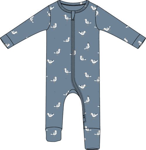Petit Lem Convertible Sleeper Knit AOP Seagulls Royal Blue, Size: NB