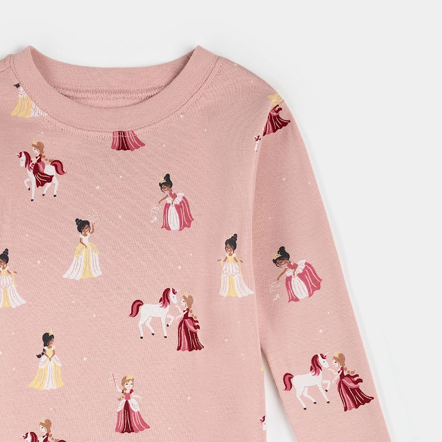 Petit Lem 2PC L/S Pajamas AOP Princesses Pink