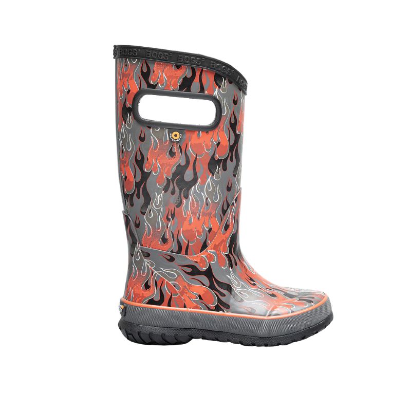 Bogs Rainboot, Color: Fire Flame Dark Gray Multi, Size: 9