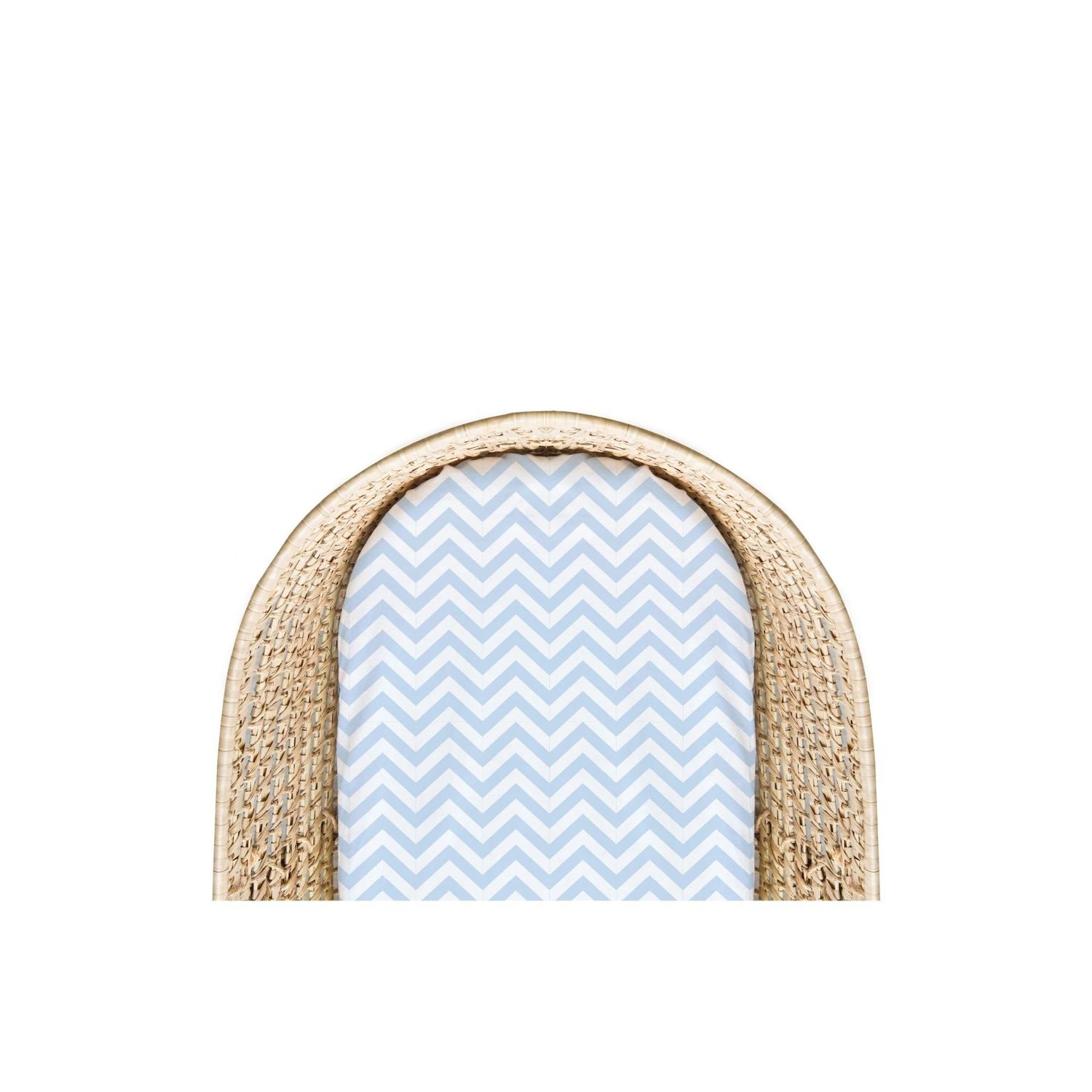 Kushies Bassinet Fitted Sheet Blue Chevron