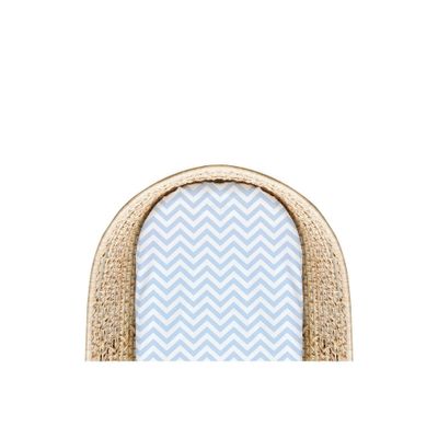 Kushies Bassinet Fitted Sheet Blue Chevron