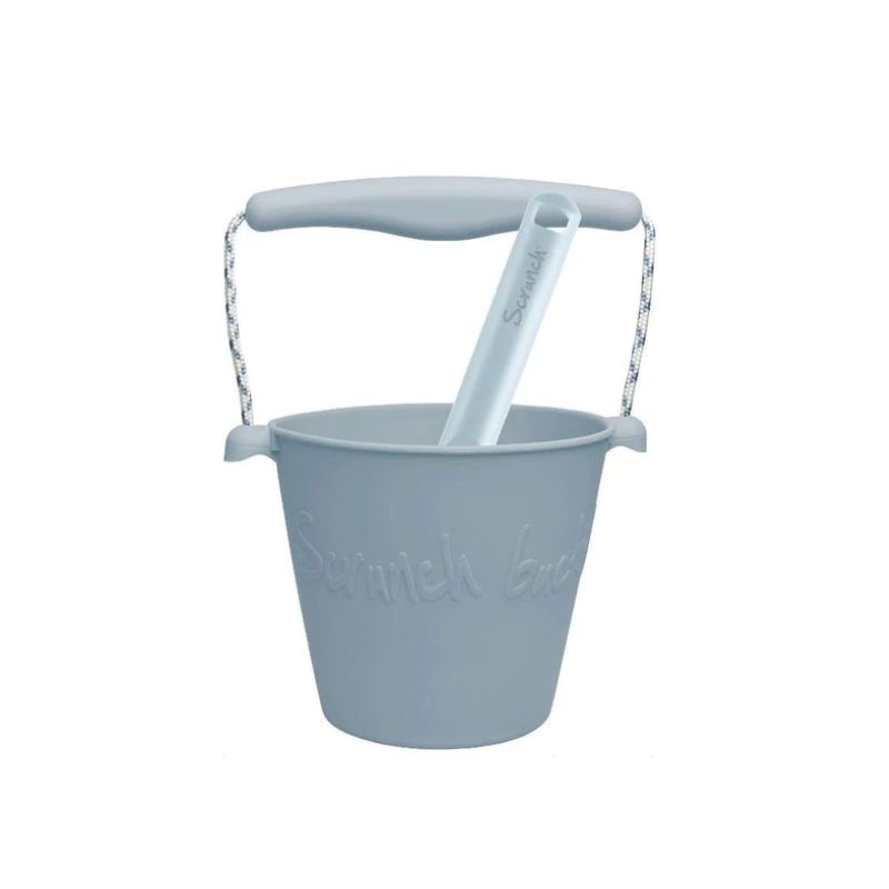 Scrunch Silicone Bucket &amp; Spade Duck Egg Blue