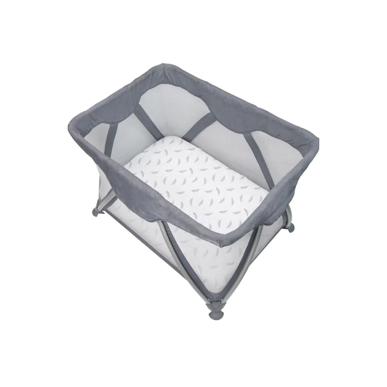 Kushies Fitted Playpen Sheet Grey Feathers 29"x 42"