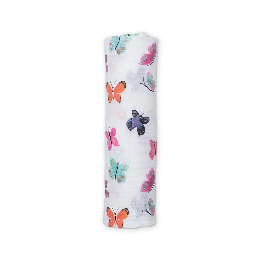 Lulujo Muslin Swaddle Cotton Butterfly 47" x 47"