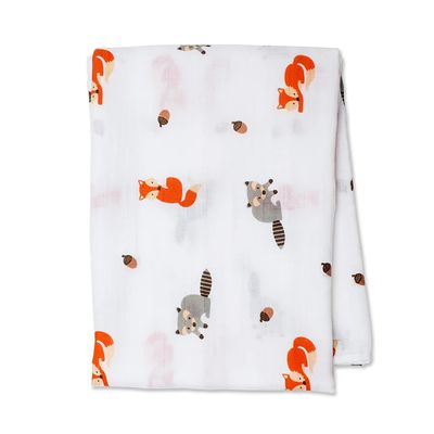 Lulujo Muslin Swaddle Cotton Forest Friends 47" x 47"