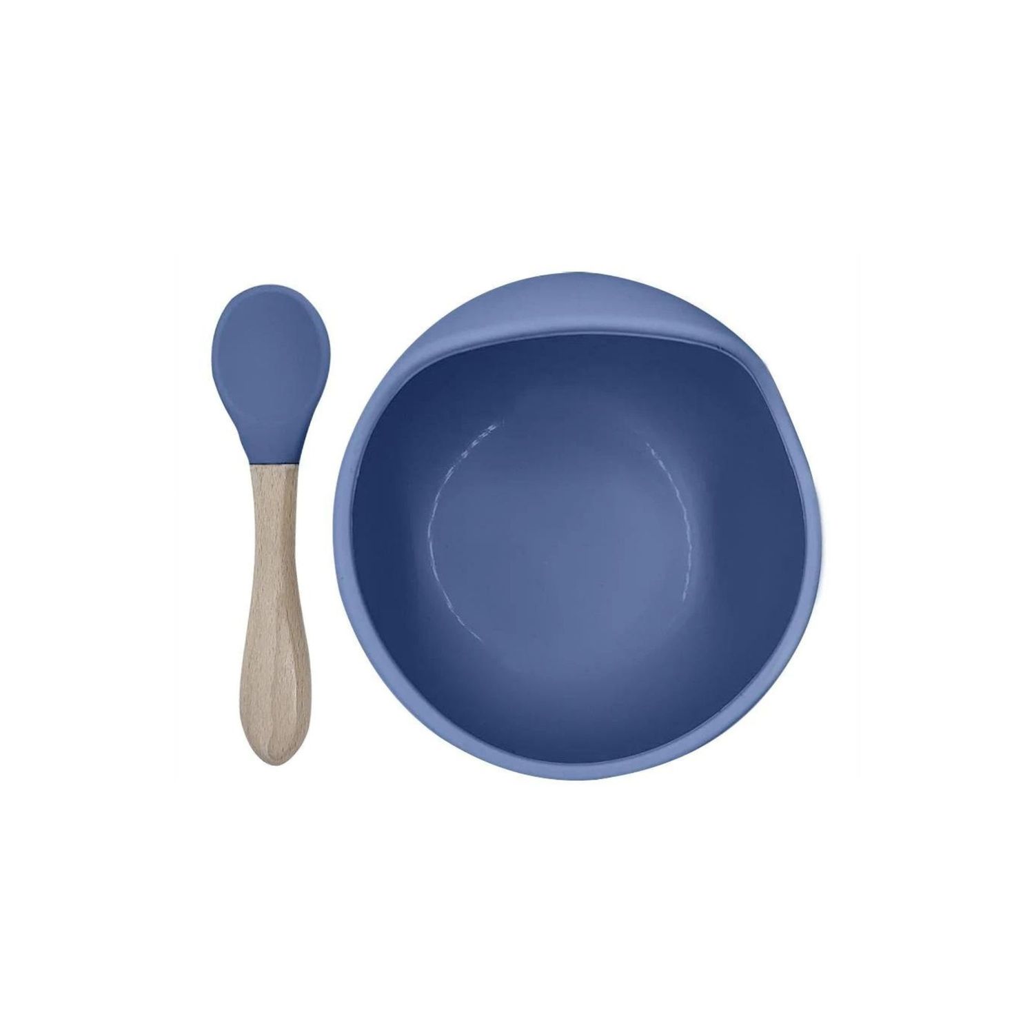 Kushies Siliscoop Bowl &amp; Spoon Set Mineral Blue