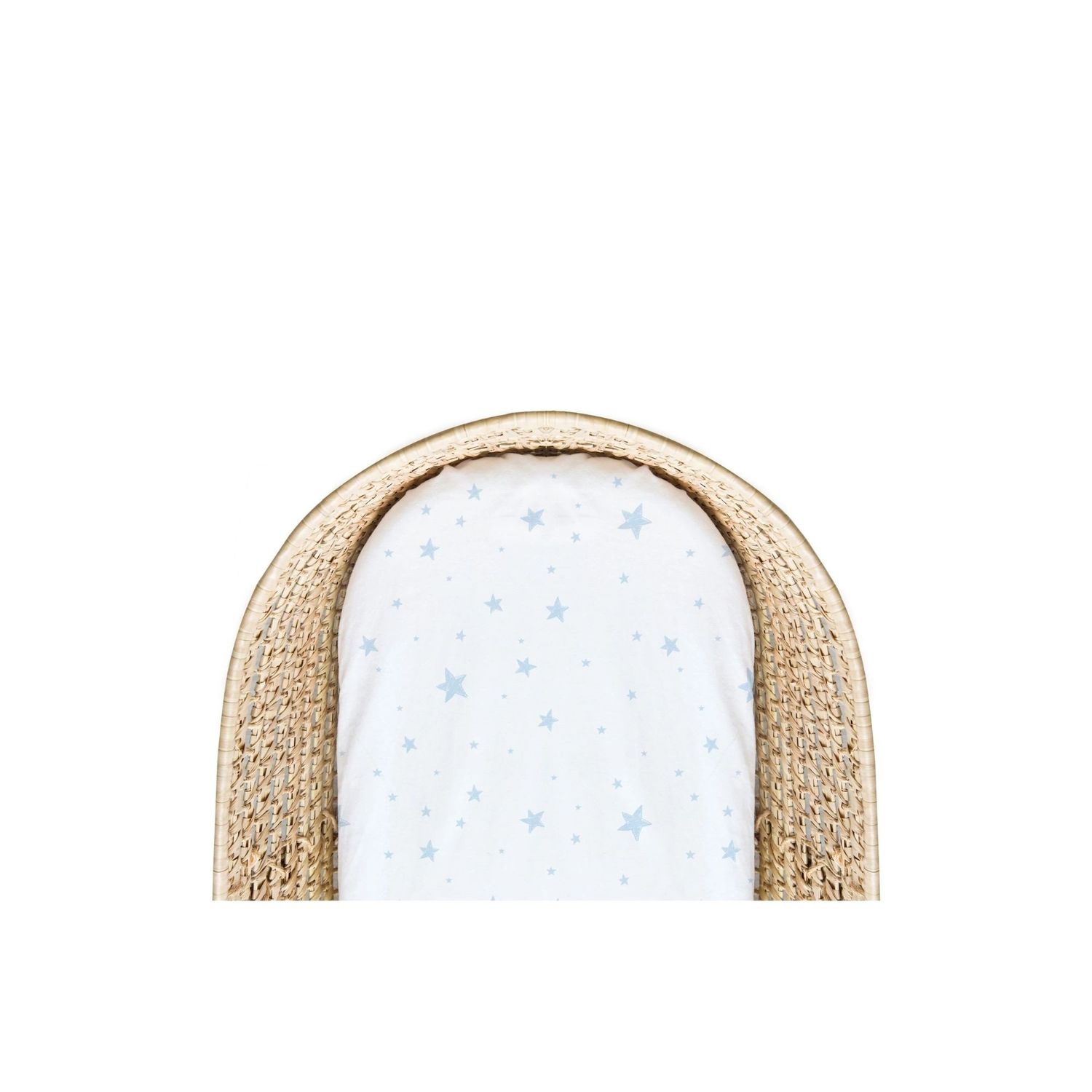 Kushies Bassinet Fitted Sheet Blue Scribble Star