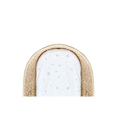 Kushies Bassinet Fitted Sheet Blue Scribble Star