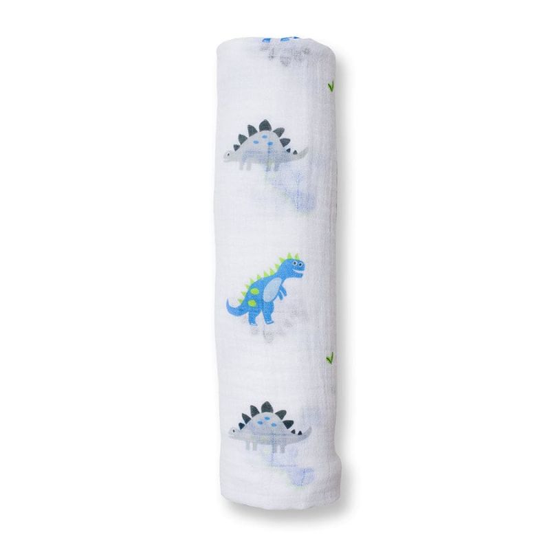 Lulujo Muslin Swaddle Cotton Prehistoric Pals 47" x 47"