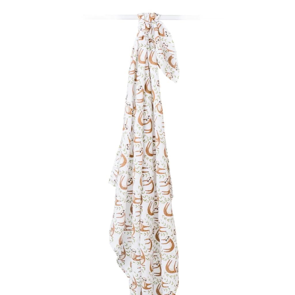 Lulujo Muslin Swaddle Cotton Sloth 47" x 47"