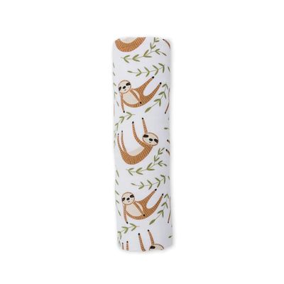 Lulujo Muslin Swaddle Cotton Sloth 47" x 47"