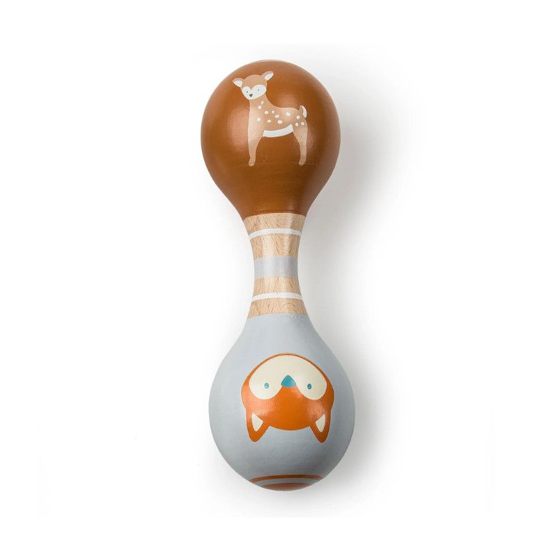 Mary Meyer Wooden Rattle Fox &amp; Fawn  6"