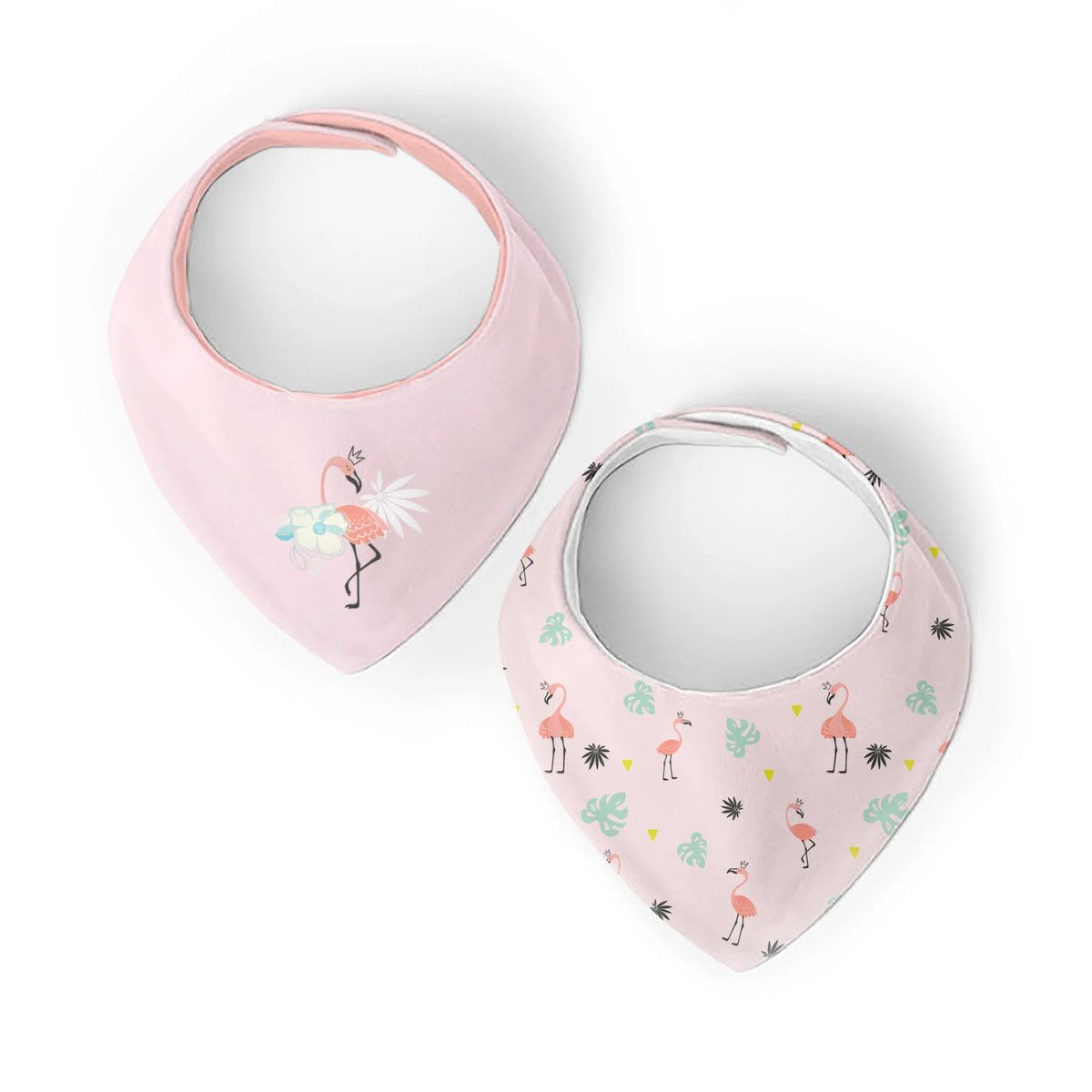 Kushies Dribble Bib Bandana Flamingo 2pk 6m+