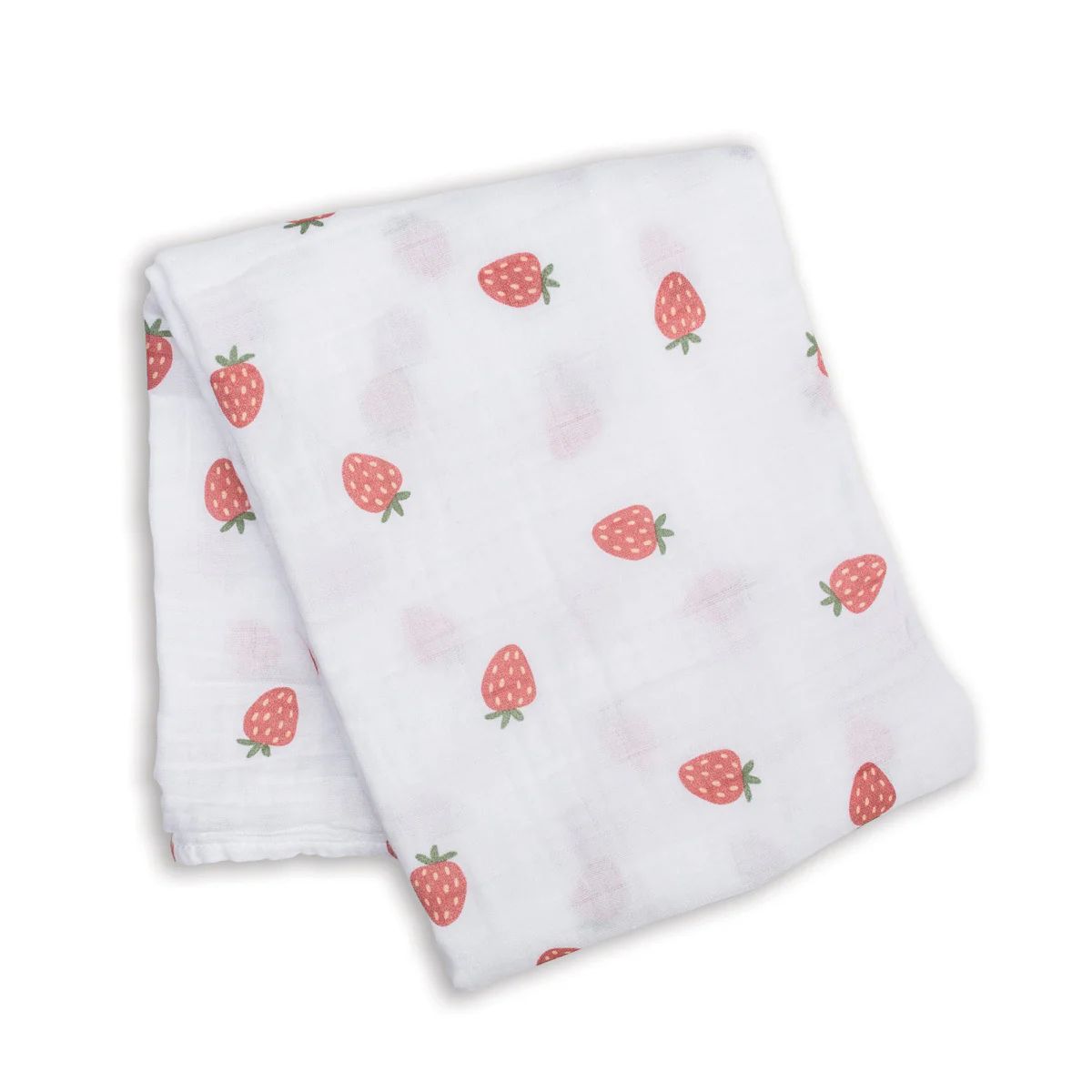 Lulujo Muslin Swaddle Strawberries 40" x 40
