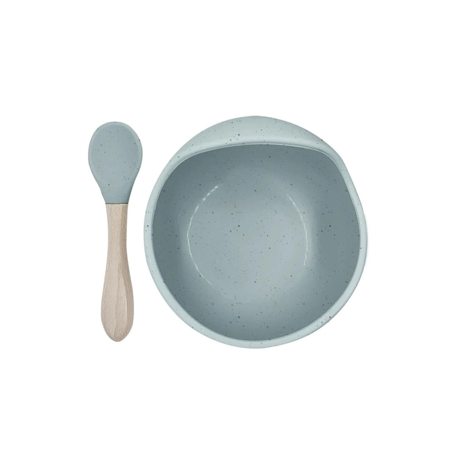 Kushies Siliscoop Bowl &amp; Spoon Set Seafoam