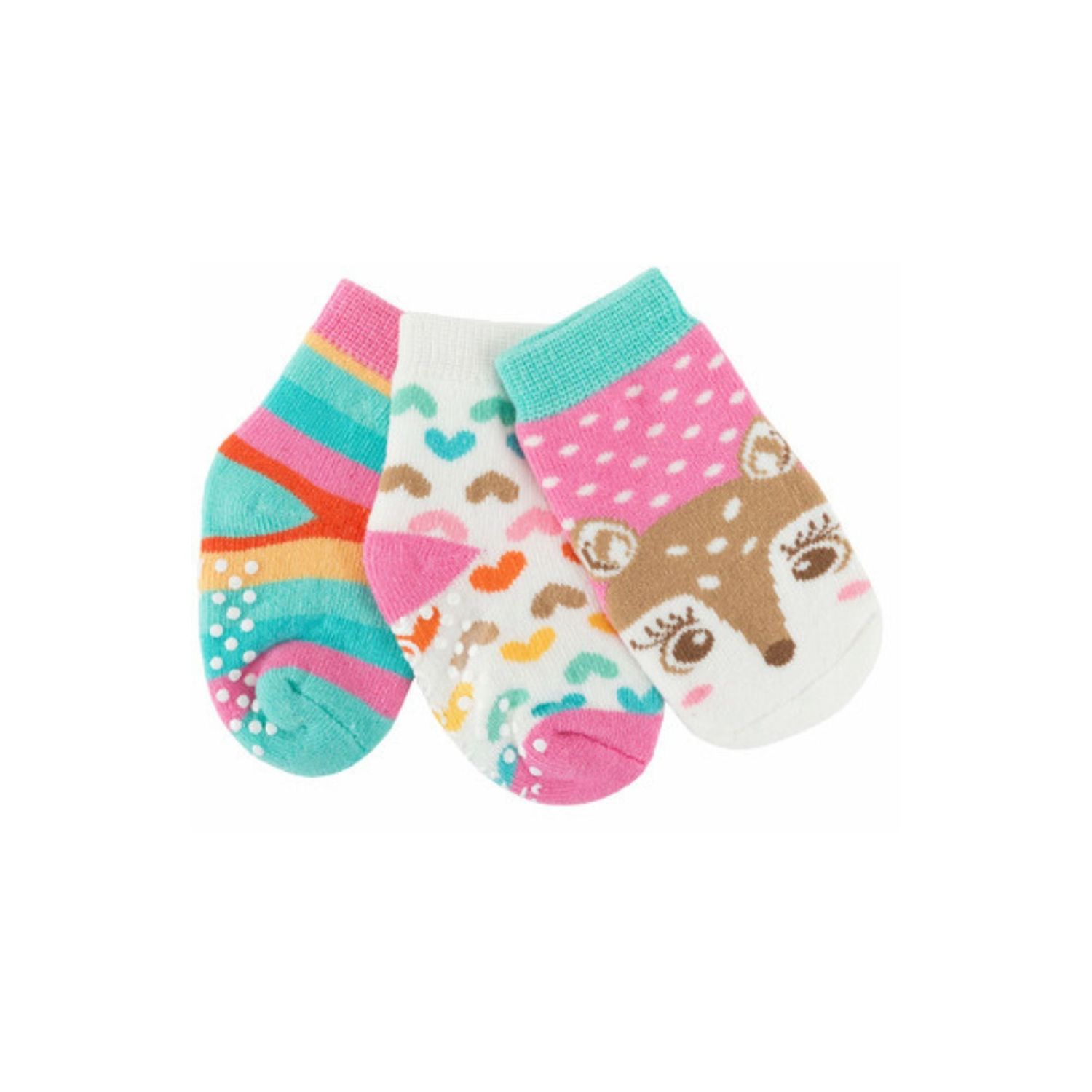 Zoocchini 3pk Socks Fiona the Fawn 0-24M