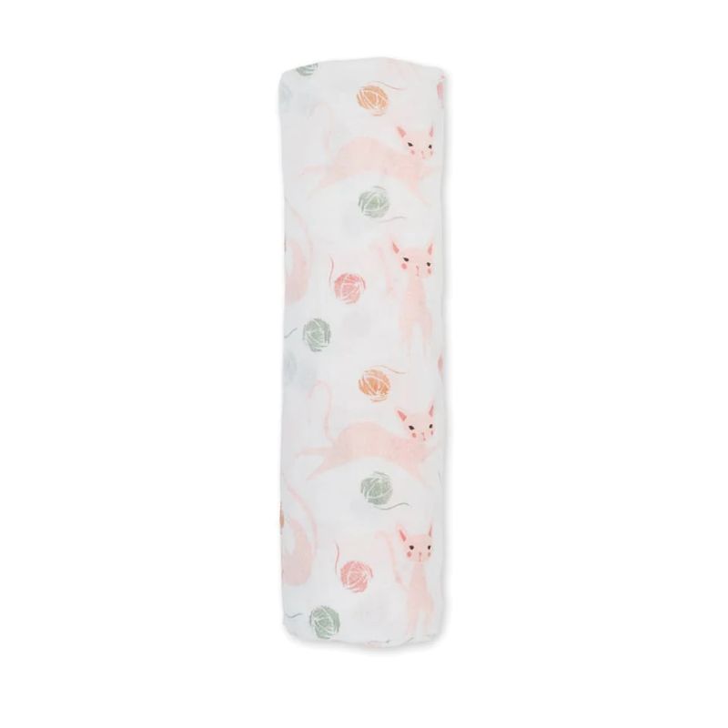 Lulujo Muslin Swaddle Cotton Kitty 47" x 47"