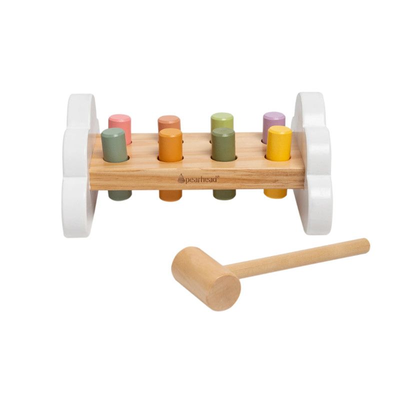 Pear Head Wooden Hammer and Bench Toy Set
