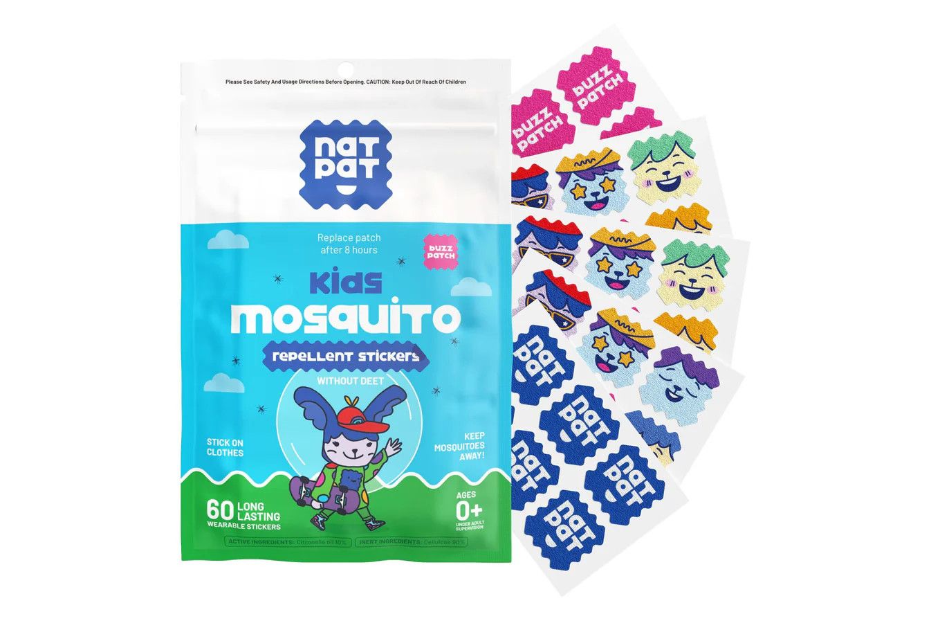 NatPat Buzz Patch Mosquito/Insect Repellent Stickers