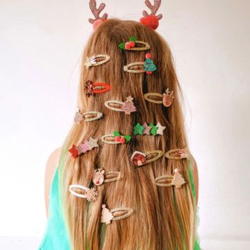 Rockahula  Christmas Hair Clips Golden Christmas Tree