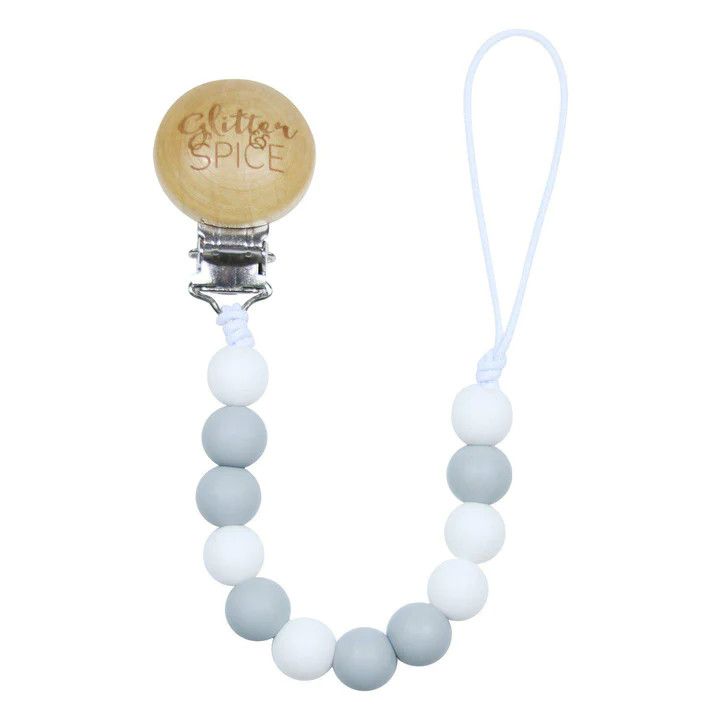 Glitter &amp; Spice Pacifier Clip Greyson