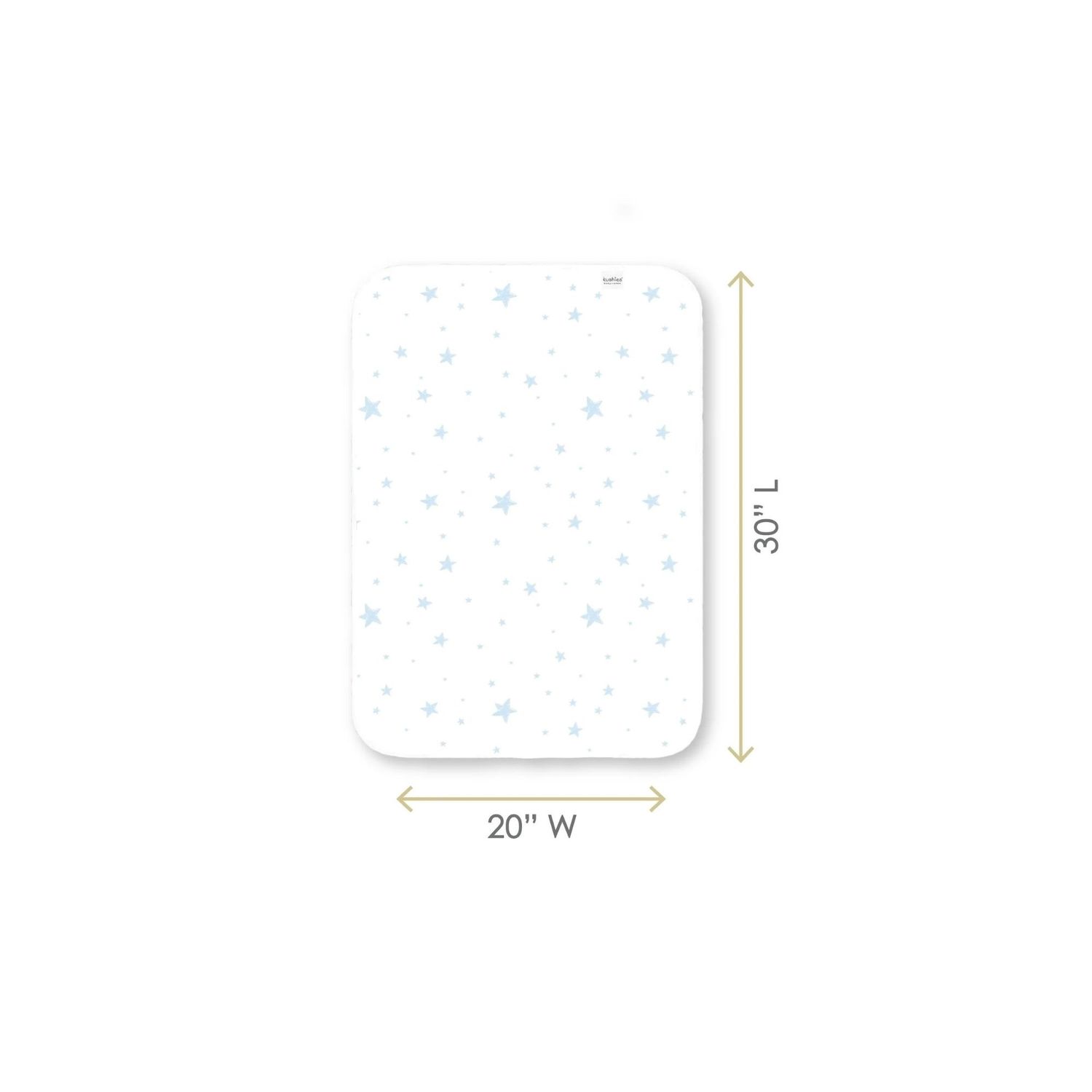 Kushies Waterproof Change Pad Blue Scribble Stars