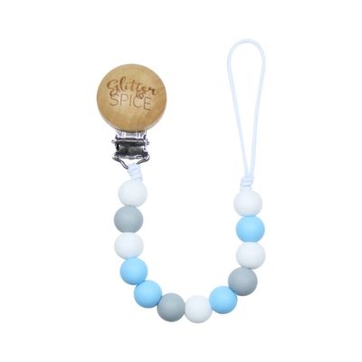 Glitter &amp; Spice Pacifier Clip Noah