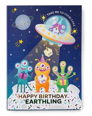 InstaCake Cards Alien Birthday Vanilla w/ Celestial Sprinkles