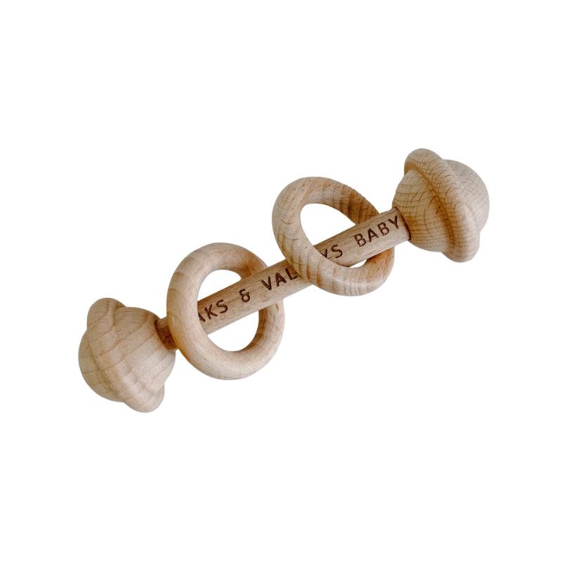 Peaks &amp; Valleys Baby Wooden Rattle