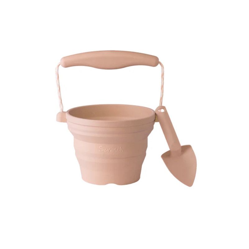 Scrunch Silicone Seedling Pot and Trowel Blush