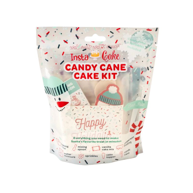 InstaCake Cards Holiday Candy Cane Cake Kit w/ Candy Cane Frosting