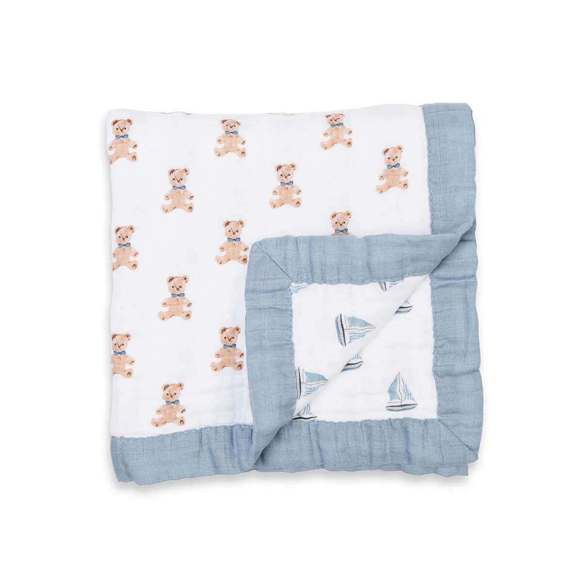 Lulujo Classic Cotton Quilt Vintage Bears &amp; Sailboat