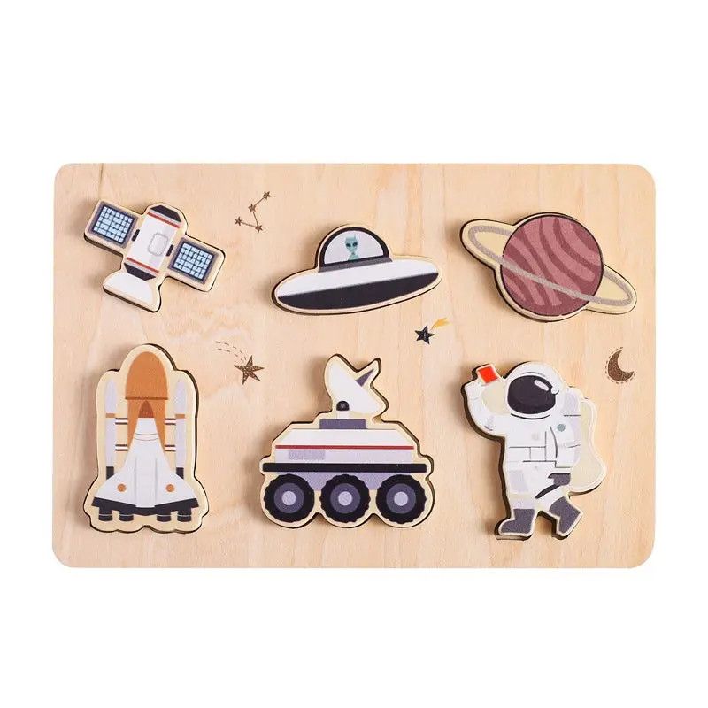Peaks and Valleys Baby Wooden Puzzle Space Adventure