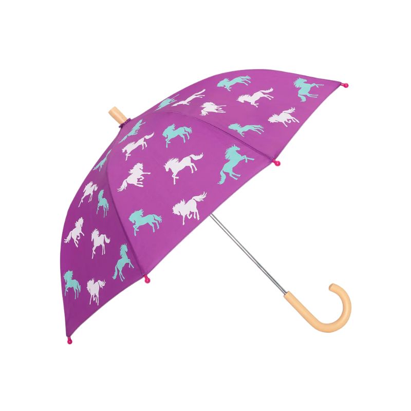 Hatley Colour Changing Umbrella Leaping Horses  Hyacinth Violet