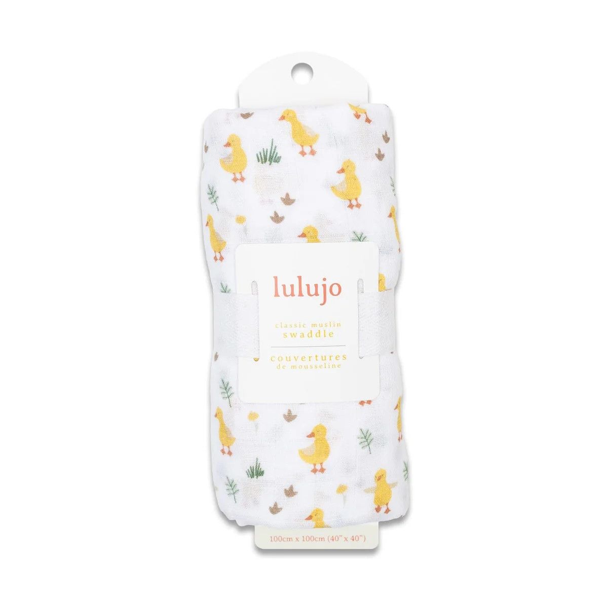 Lulujo Muslin Swaddle Ducks 40" x 40"