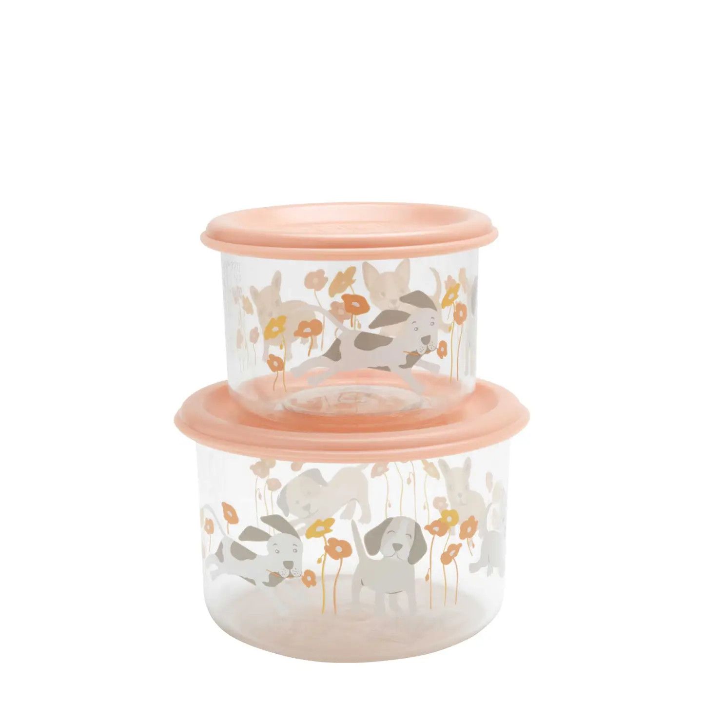 Good Lunch Containers Small 2Pc Puppies &amp; Poppies