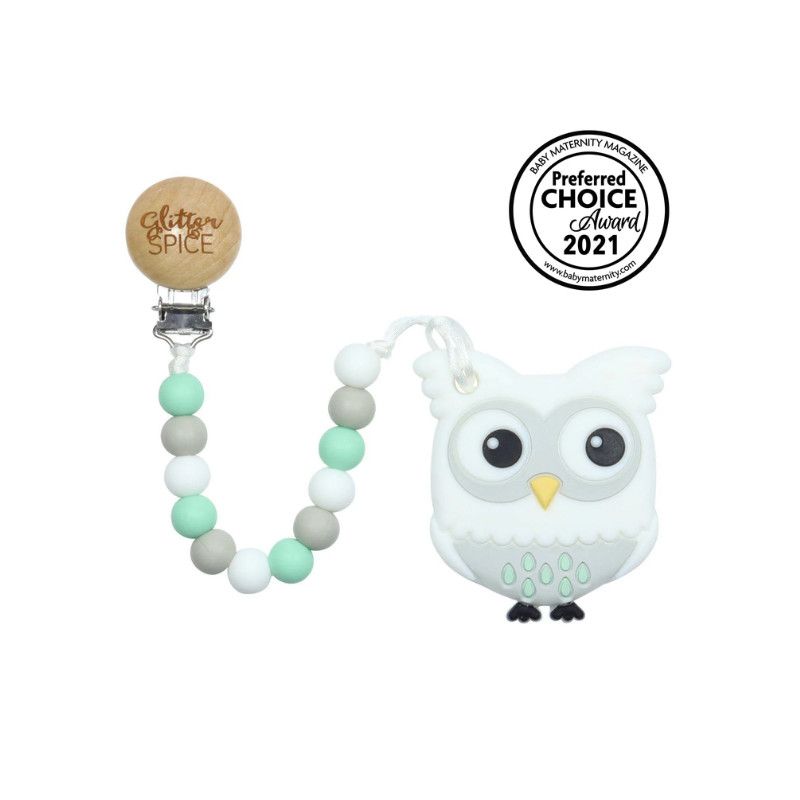 Glitter &amp; Spice Teether Owl Mint
