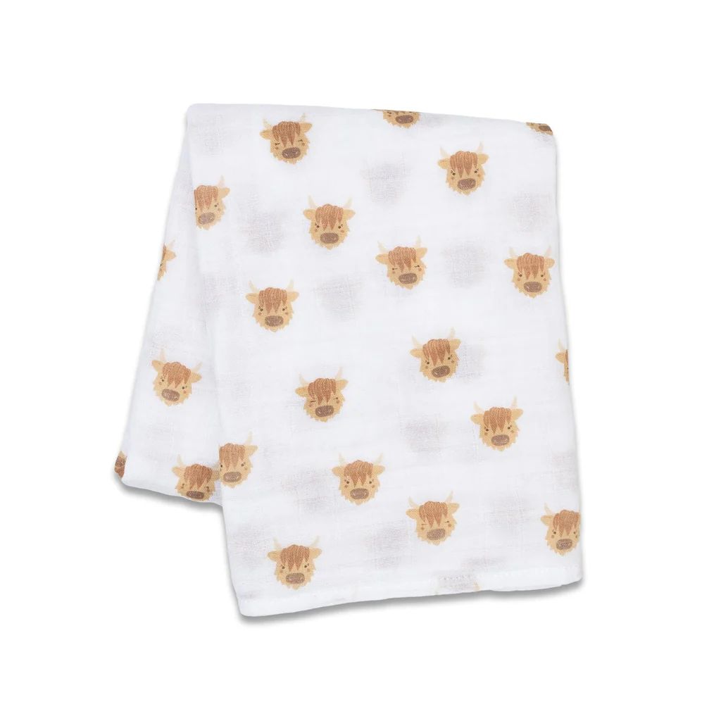 Lulujo Muslin Swaddle Highland Cows 40" x 40"